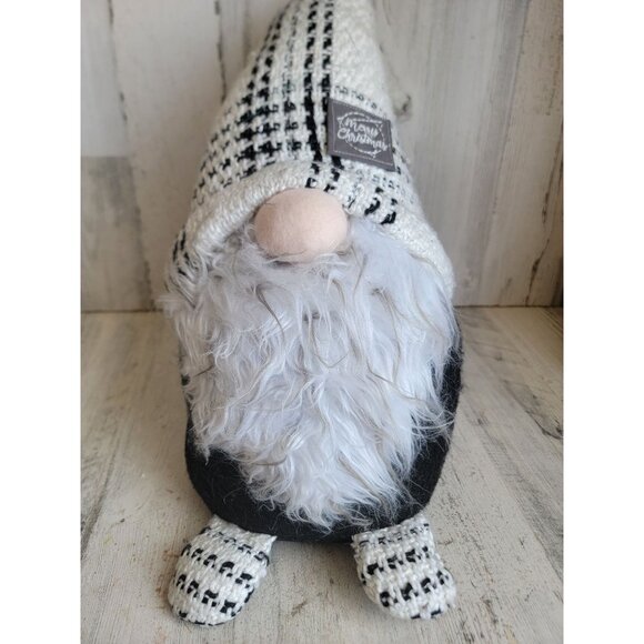 Large gnome plush white plaid Xmas home decor figure unique - Picture 3 of 7